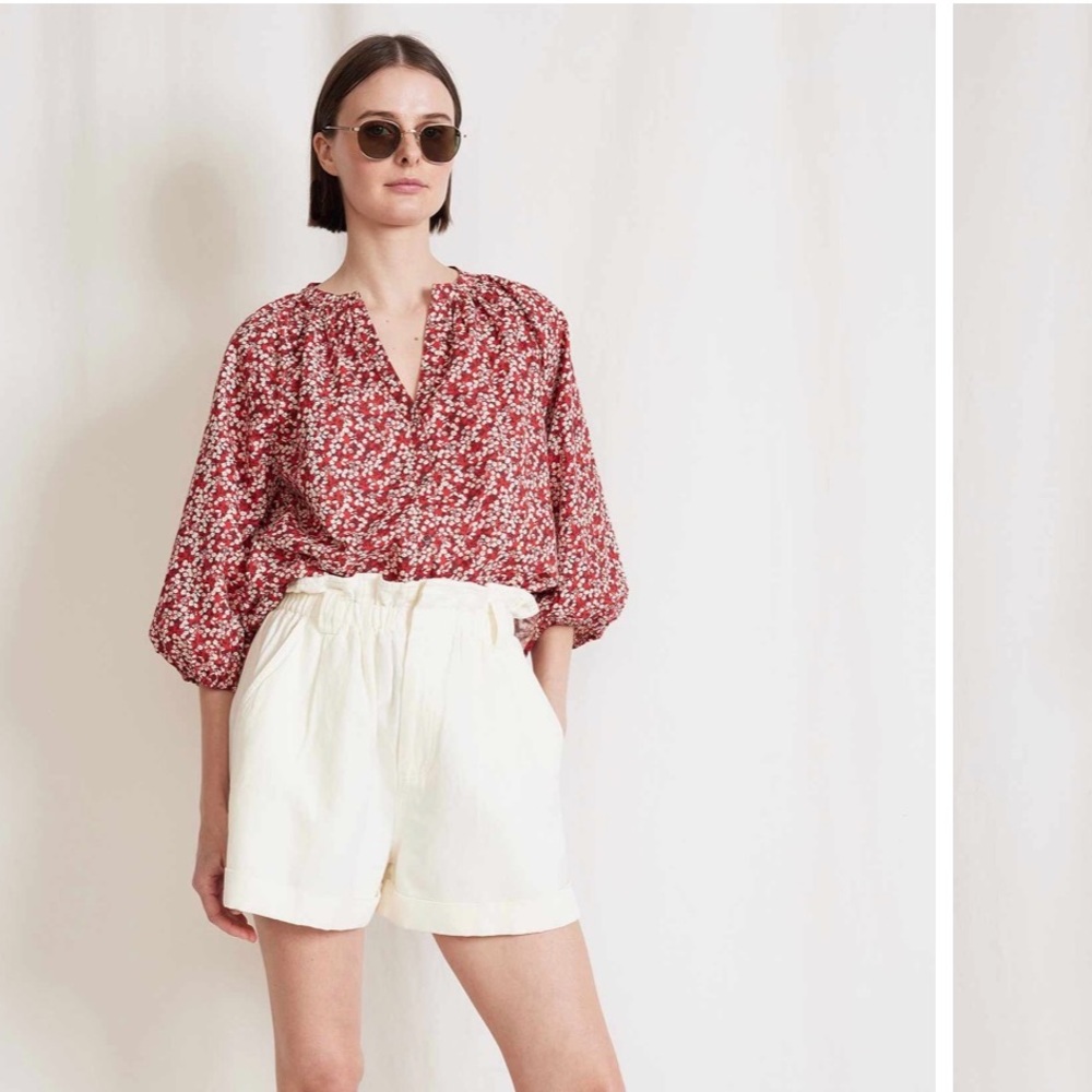 Apiece Apart Son Vida Cream High Waist Shorts